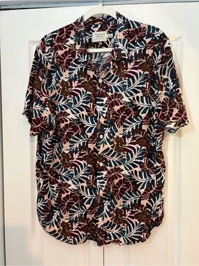 Thread Wave Tropical Button Up Shirt Mens Large Rayon Hawaiian Camp